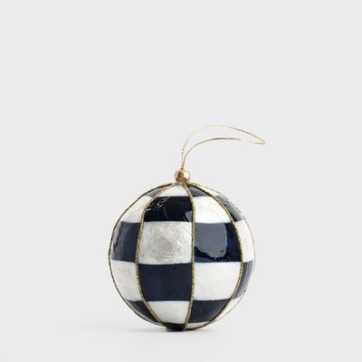 Squared Capiz Hand Painted Bauble Navy