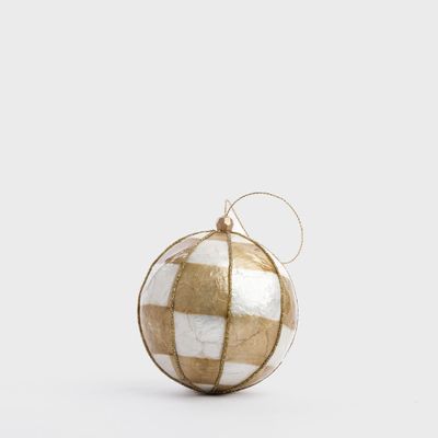 Squared Capiz Hand Painted Bauble Gold