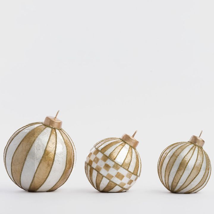 Capiz Bauble Trio Table Decor Gold