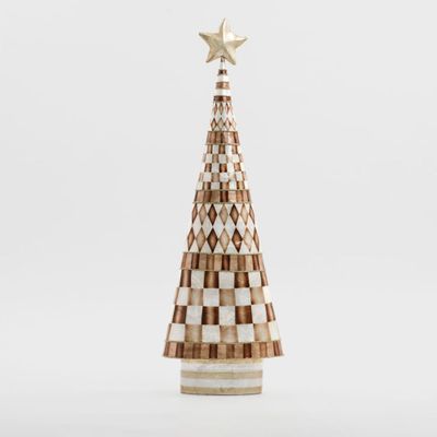 Checker Capiz Cone Tree Brown