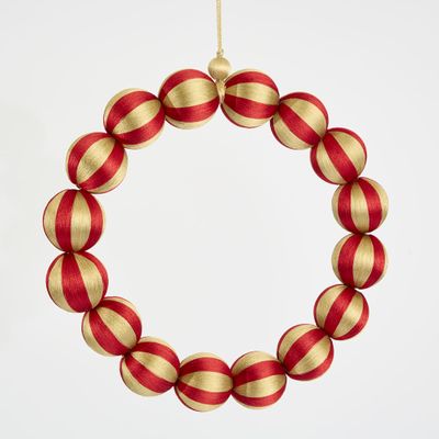 Bauble Wreath Large Red & Gold