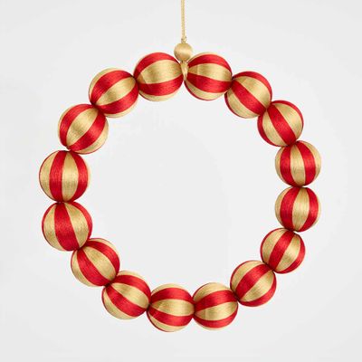 Bauble Wreath Large Red & Gold