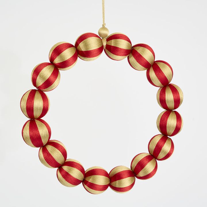 Bauble Wreath Large Red & Gold