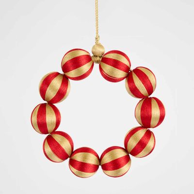 Bauble Wreath Small Red & Gold