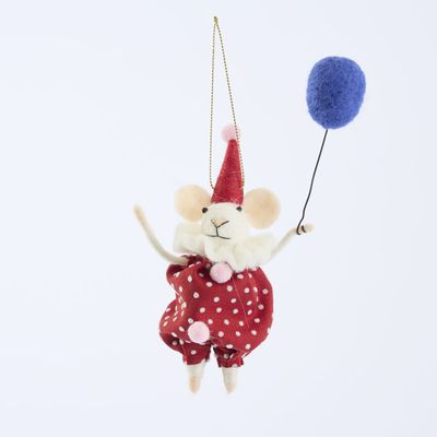 Big Top Squeak Balloon Mouse Hanging Decoration