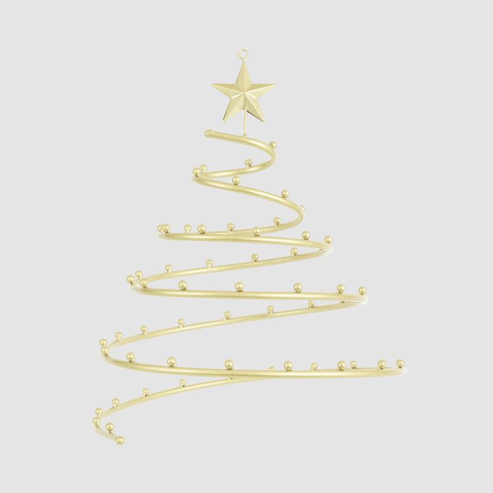 Golden Hanging Christmas Tree Decoration Display