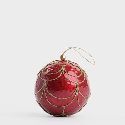 Red Traditional Capiz Bauble
