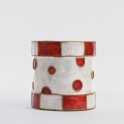 Checker Capiz Dot Drum Red