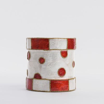 Checker Capiz Dot Drum Red
