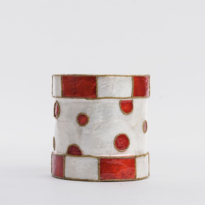 Checker Capiz Dot Drum Red