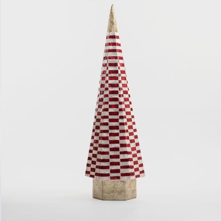 Checker Capiz Cone Tree Red