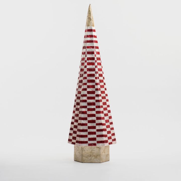 Checker Capiz Cone Tree Red