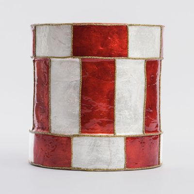 Checker Capiz Stripe Drum Red