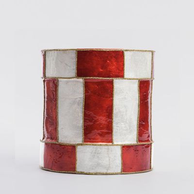 Checker Capiz Stripe Drum Red