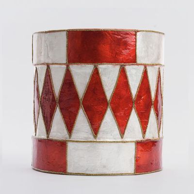 Checker Capiz Diamond Drum Red