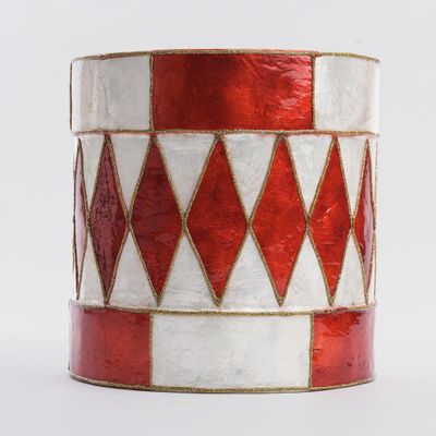 Checker Capiz Diamond Drum Red