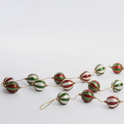 Stripe Capiz Garland Red Green Multi