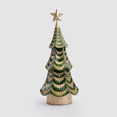 Green & Gold Scalloped Capiz Tree