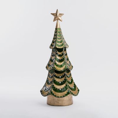 Green & Gold Scalloped Capiz Tree