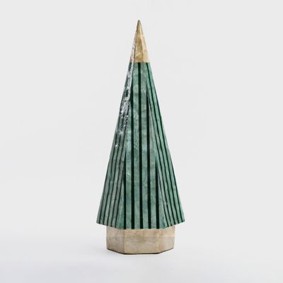 Green Stripe Capiz Tree