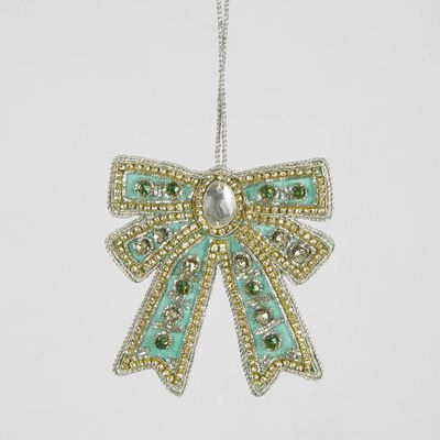 Tiffany Blue Bow Hanging Ornament