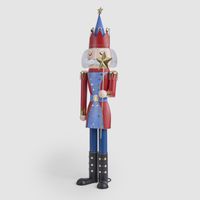 Antique Nutcracker w. Star Staff Blue & Red