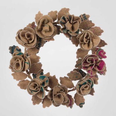 Recycled Fabric Flower Wreath 50cm