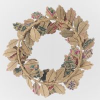 Recycled Fabric Flower Wreath 50cm