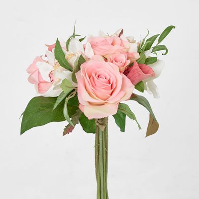 Cymbid Rose Calla Bouquet 25cm Pink