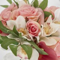 Cymbid Rose Calla Bouquet 25cm Pink