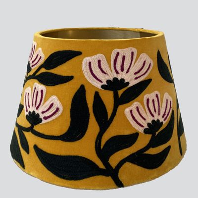 AD Daisy Velvet Tapered Shade Yellow
