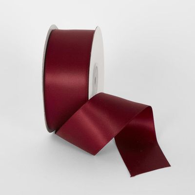 Burgandy 22.86m -38mm Double Sided Satin Ribbon P343