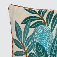 Banksia Embroidered 40 x 60 Cushion Beige & Black