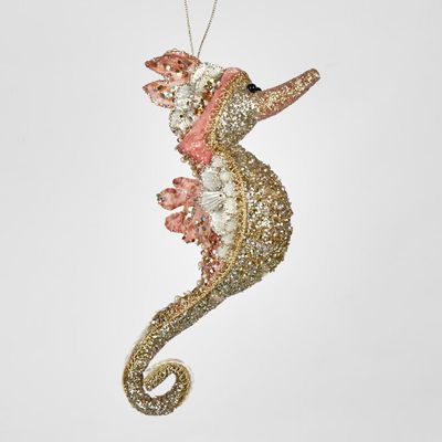 Deluxe Seahorse Hanging Ornament Pink