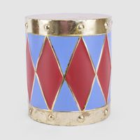 Antique Golden Drums Red & Blue Set of 3