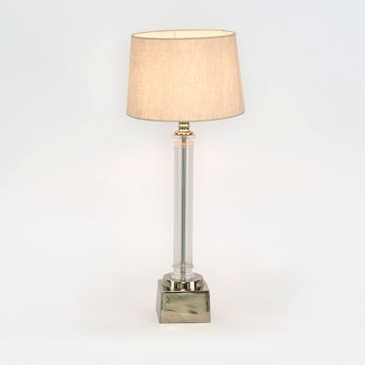 Rockpool Pillar Table Lamp Base Nickel- Base Only