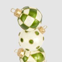 Green Capiz Bauble Stack Table Decor