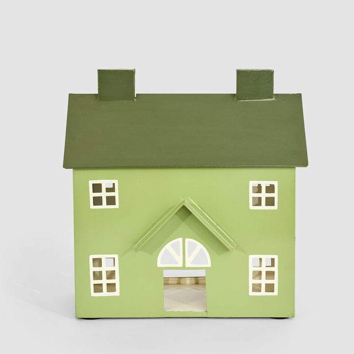 Hand Painted Metal Country House