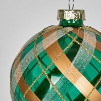 Burr Tartan Glass Baubles (Set of 6)