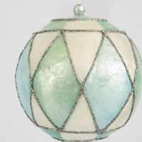 Diamond Hand Painted Capiz Bauble Blue & Green