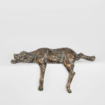 Flint Resting Dog Sculpture Antique