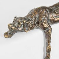 Flint Resting Dog Sculpture Antique