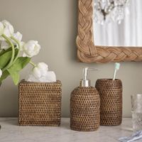 Valley Rattan Tooth Brush Holder Brown
