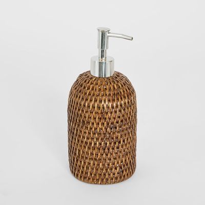 Valley Rattan Soap Dispenser Brown