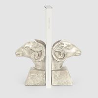Ram Head Bookend Pewter