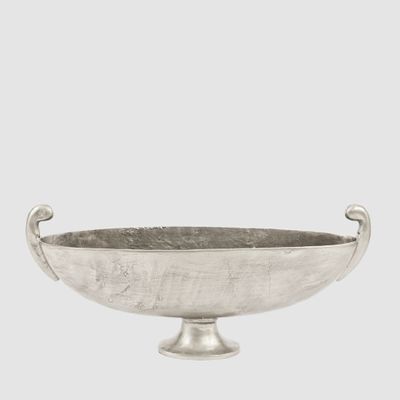 Dixson Footed Metal Bowl Large Pewter