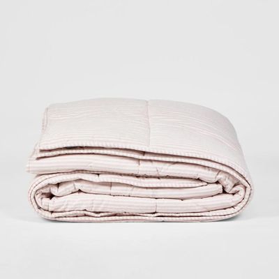Ticking Throw Quilt 240x240 Pink