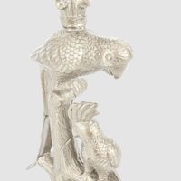 Parrot Table Lamp Base Only Pewter