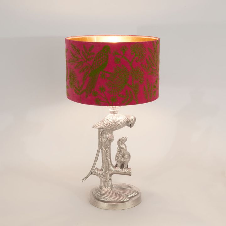 Parrot Table Lamp Base Only Pewter