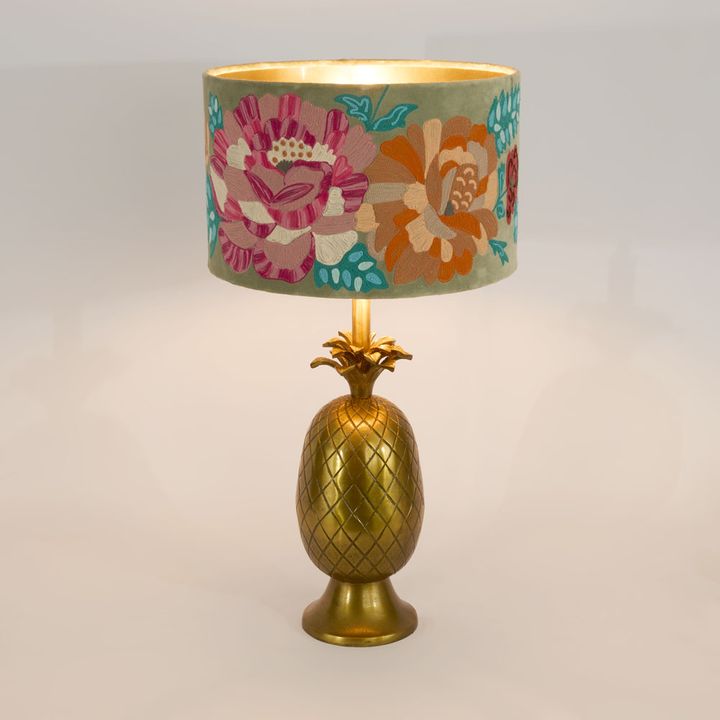 Pineapple Table Lamp Base Only Pewter